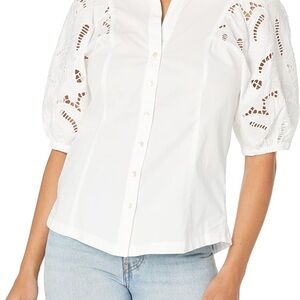 NIC+ZOE White Puff Sleeve Blouse
